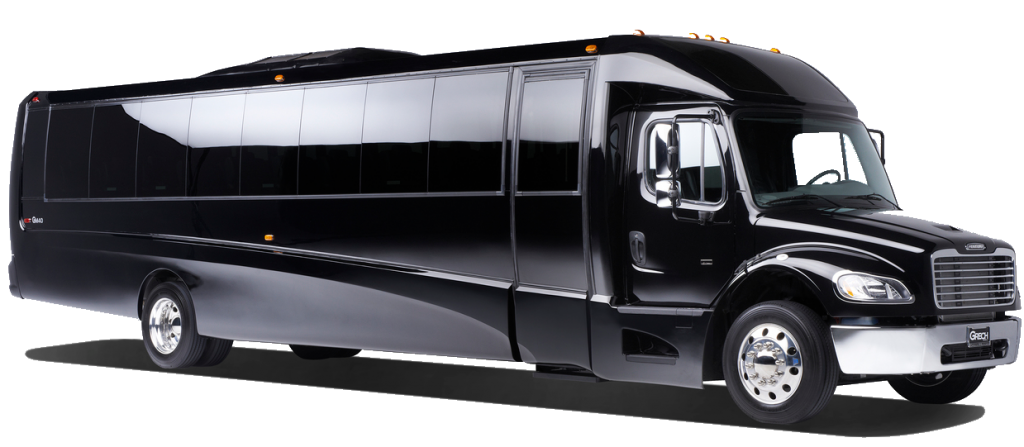 34 Passemger Black Limo Party Bus Exterior