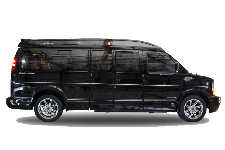 GMC Savana Conversion Van Black TRANSPARENT - aspen limousine service