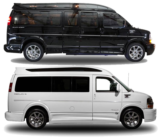 Group Passenger Van Services Minneapolis MN / St Paul Minnesota White and Black Passenger Vans