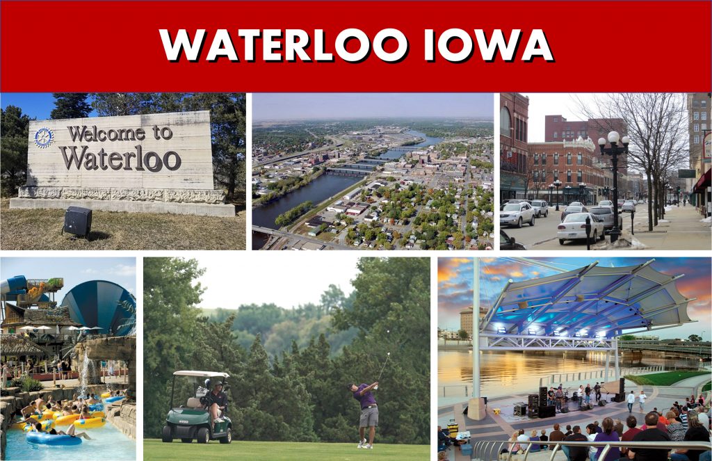 Waterloo IA Iowa Website Page Banner Photo Montage