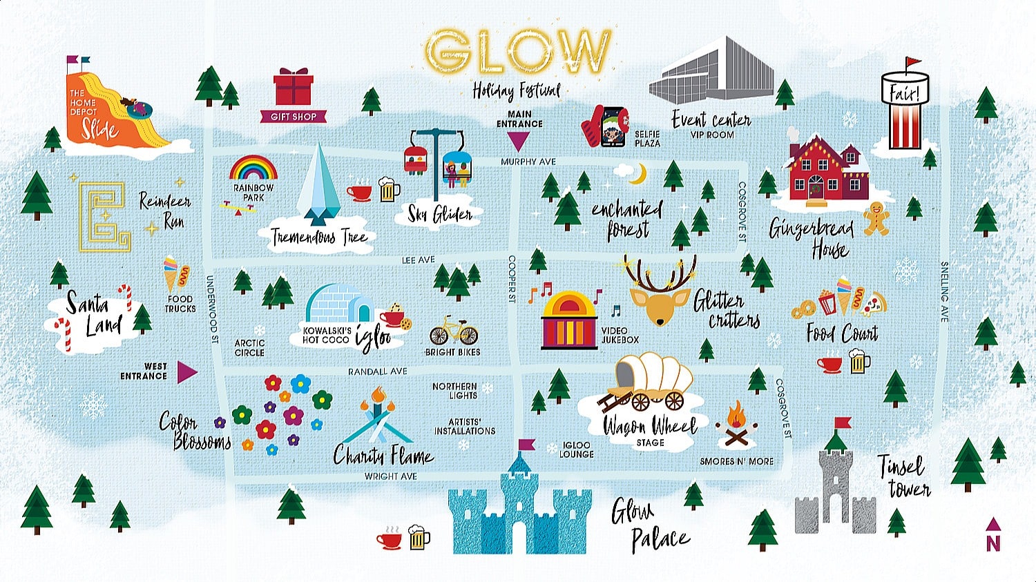 Holiday GLOW Christmas Lights Tours - Minnesota State Fair Grounds - Walking Map