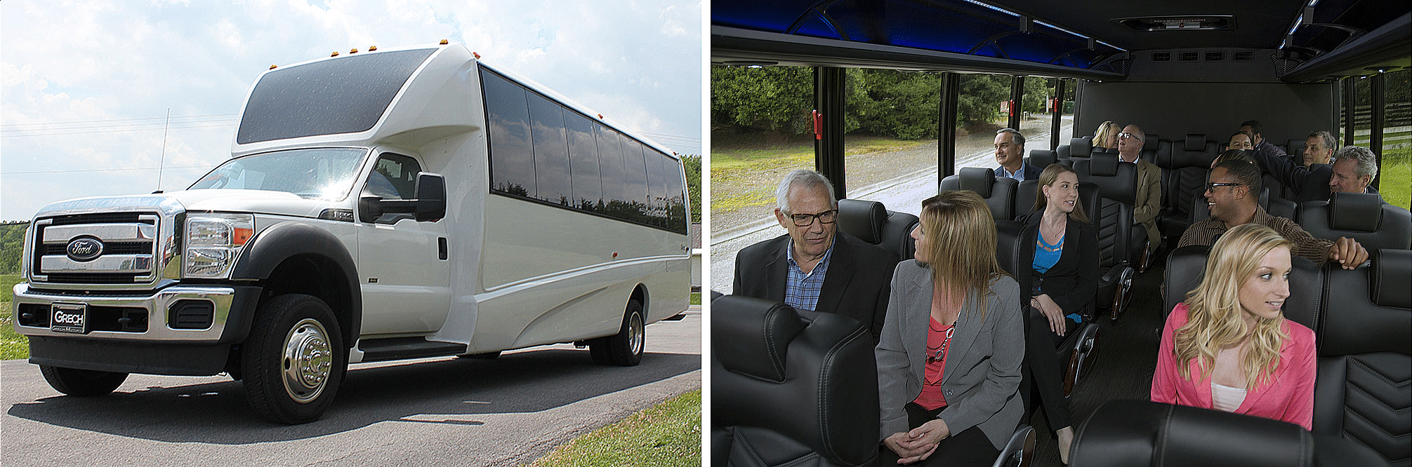 Executive Passenger Shuttle Bus - Interior and Exterior Photo